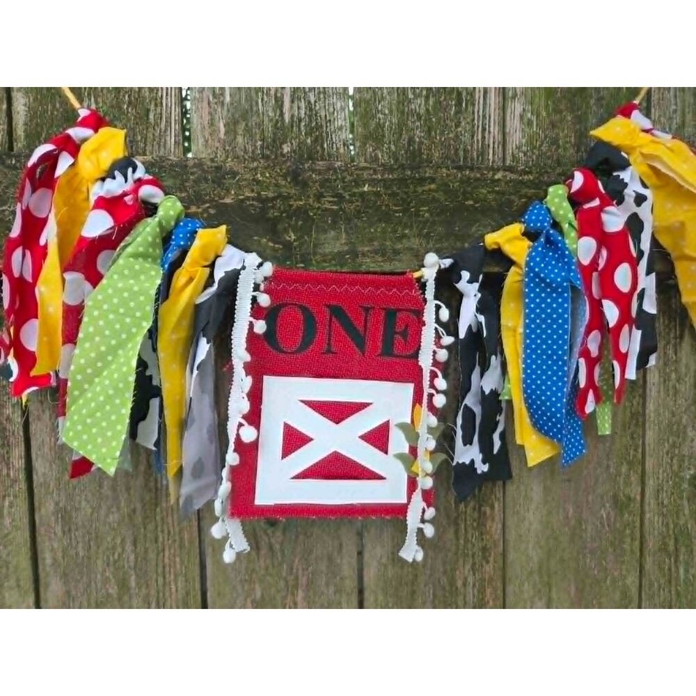 Etsy Farm Barn 1st Birthday High Chair Banner | ONE | Highchair | Barnyard
